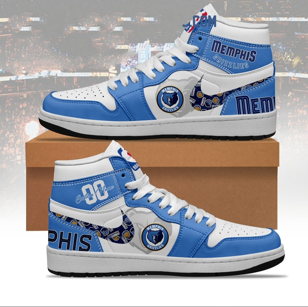 Memphis Grizzlies NBA Personalized Air Jordan 1 Shoes