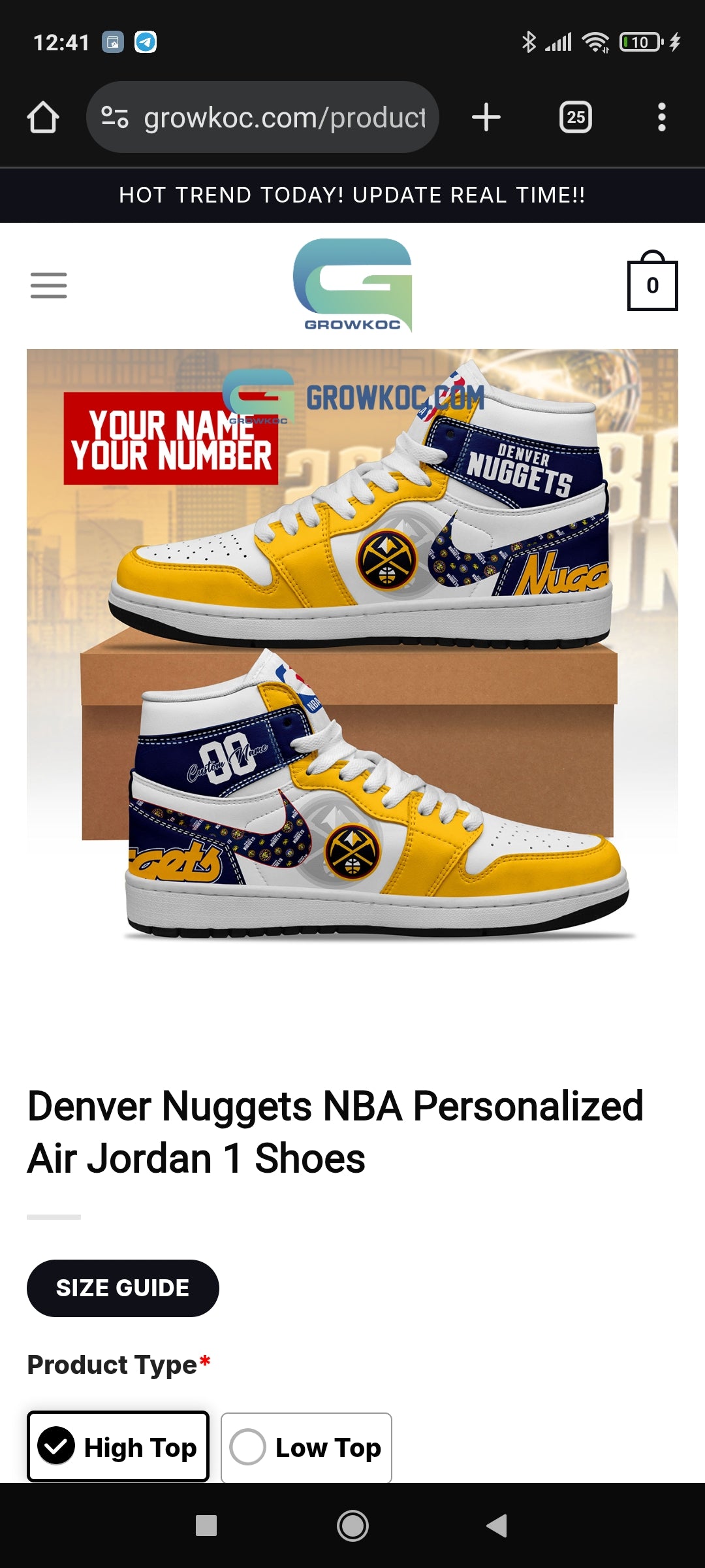 Denver Nuggets NBA Personalized Air Jordan 1 Shoes