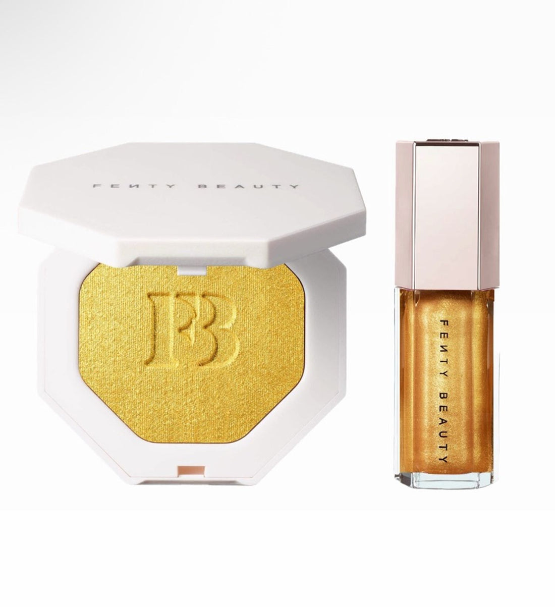 2 In 1 Makeup Set Hot Pink Series Highlighter Powder Shimmer Blush Liquid Lip Gloss Lip Plumper Makeup Box Set