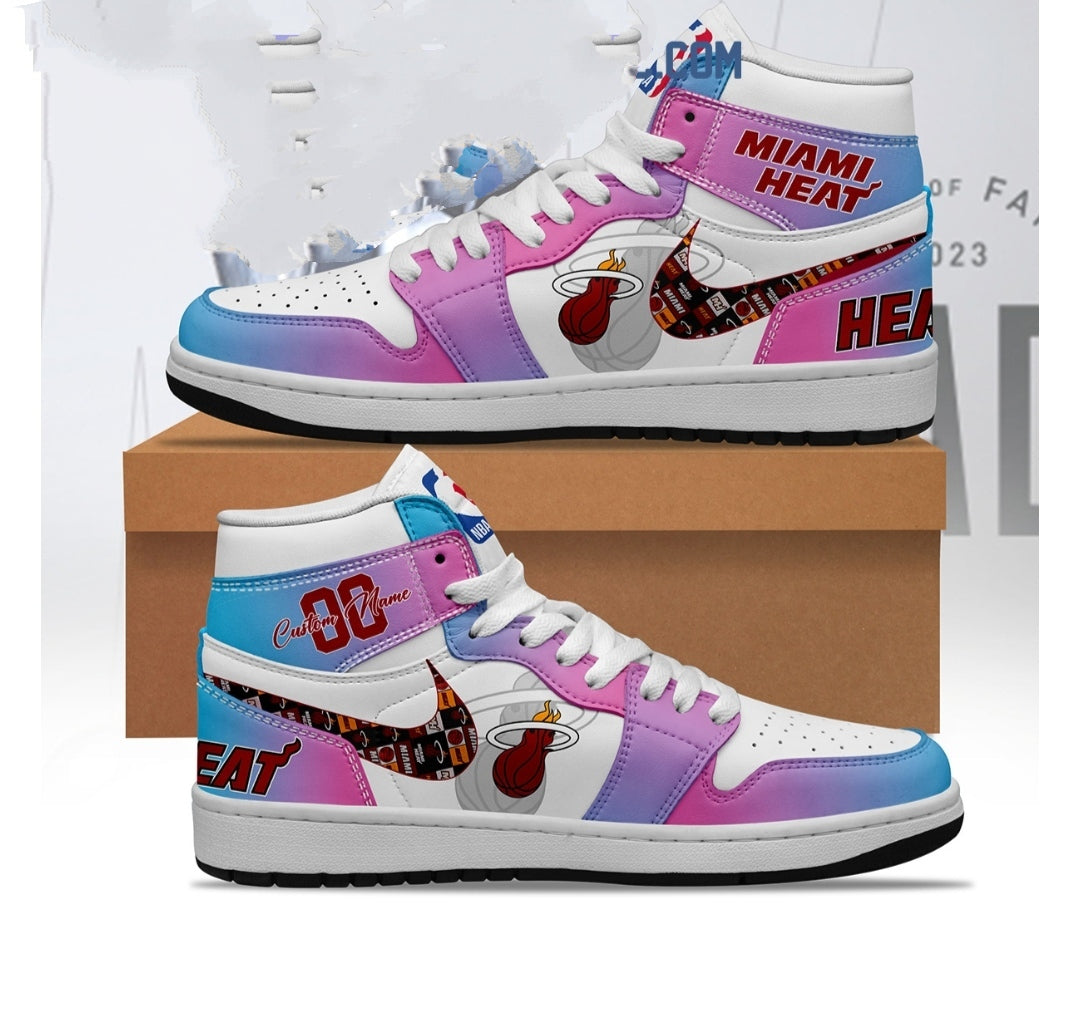 Miami Heat NBA Personalized Air Jordan 1 Shoes