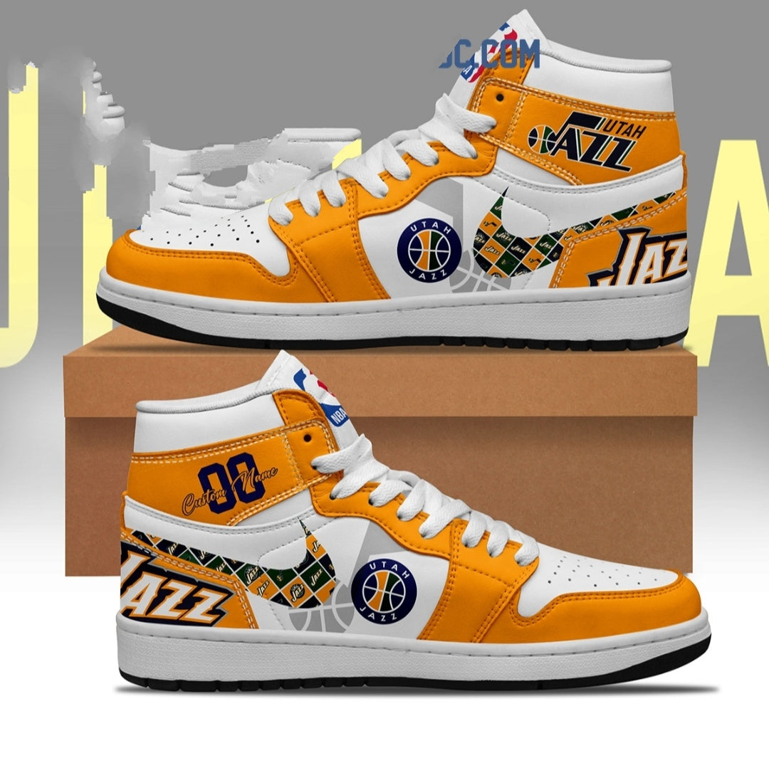 Utah Jazz NBA Personalized Air Jordan 1 Shoes