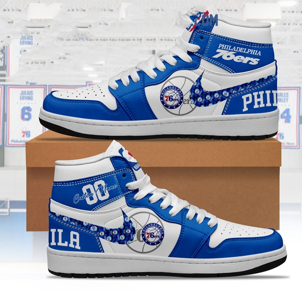 Philadelphia 76ers NBA Personalized Air Jordan 1 Shoes