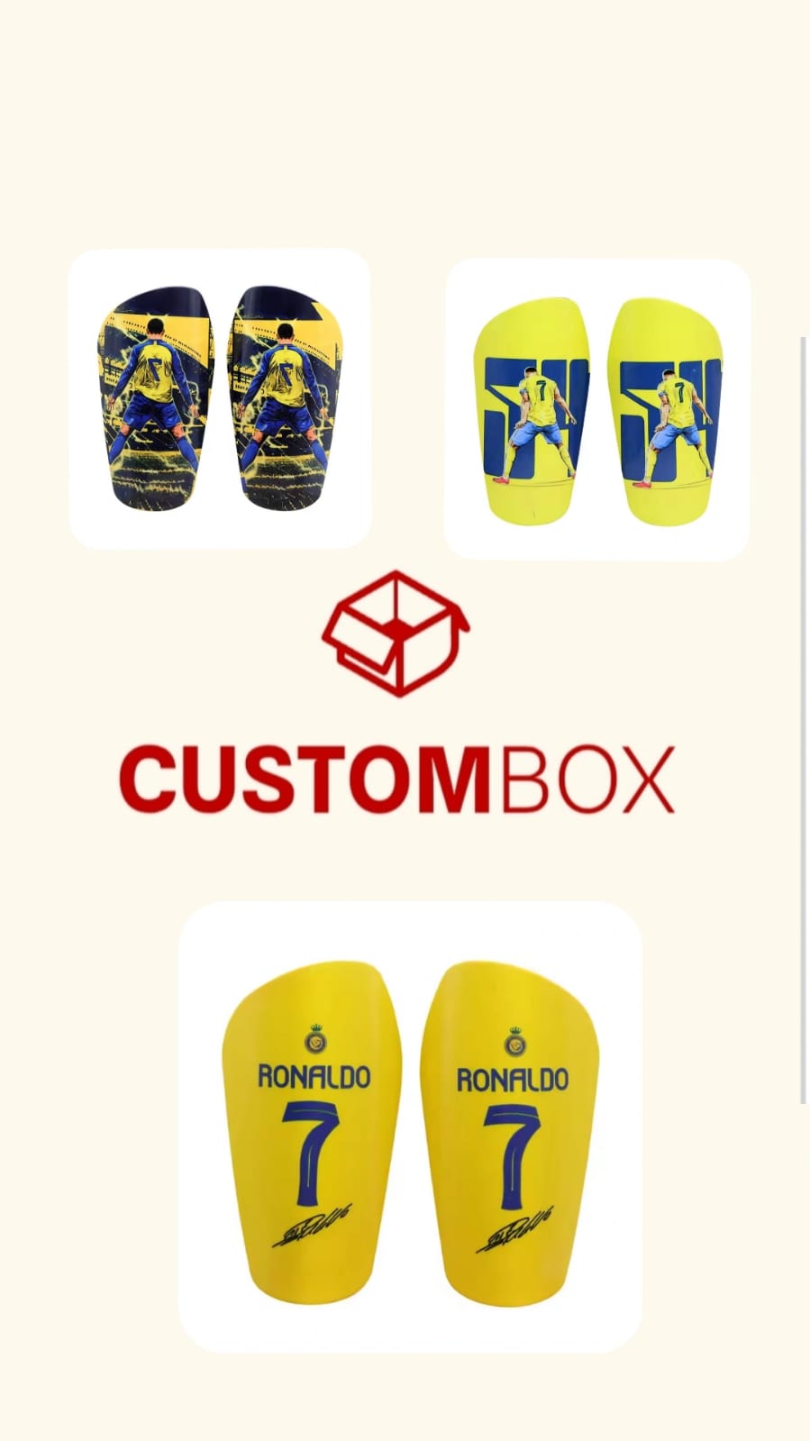 3pcs Ronaldo Custom Shin pads