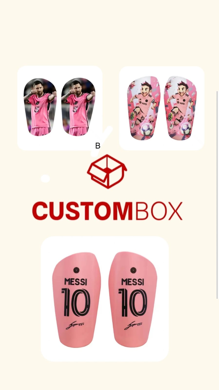 3pcs messi Custom Shin Pads